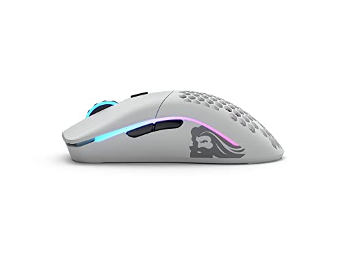 Glorious Gaming - Model O Wireless Gaming Mouse - RGB Mouse with Lights 69 g Superlight Mouse Honeycomb Mouse (Matte White Mouse) - Game-Savvy