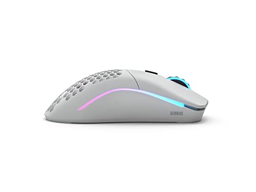 Glorious Gaming - Model O Wireless Gaming Mouse - RGB Mouse with Lights 69 g Superlight Mouse Honeycomb Mouse (Matte White Mouse) - Game-Savvy