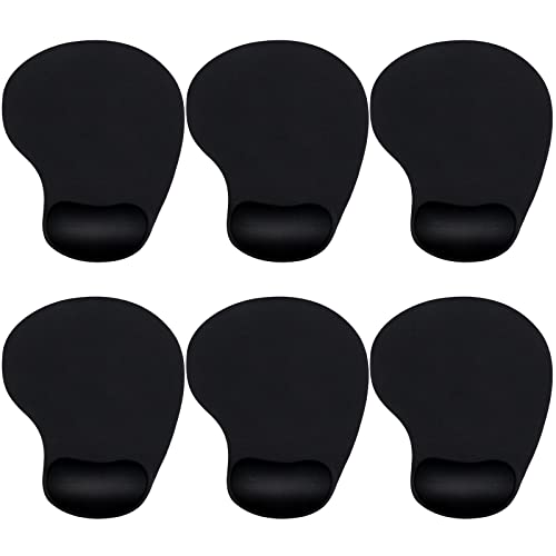 6 Pieces Mouse Pad with Wrist Rest Gel Black Comfortable Computer Mouse Pad Gel Wrist Pad for Mouse Mat Mousepad for Wireless Mouse Laptop Gaming Desk Office - Game-Savvy