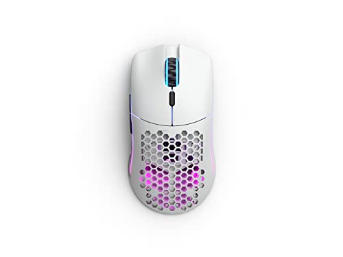 Glorious Gaming - Model O Wireless Gaming Mouse - RGB Mouse with Lights 69 g Superlight Mouse Honeycomb Mouse (Matte White Mouse) - Game-Savvy