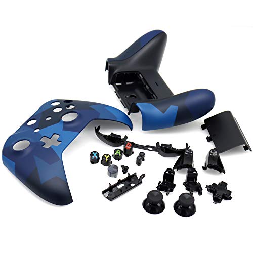 Deal4GO Full Housing Shell kit w/Thumbstick/Buttons/RB LB Bumper/Frontplate Replacement for Xbox One Controller Blue - Game-Savvy