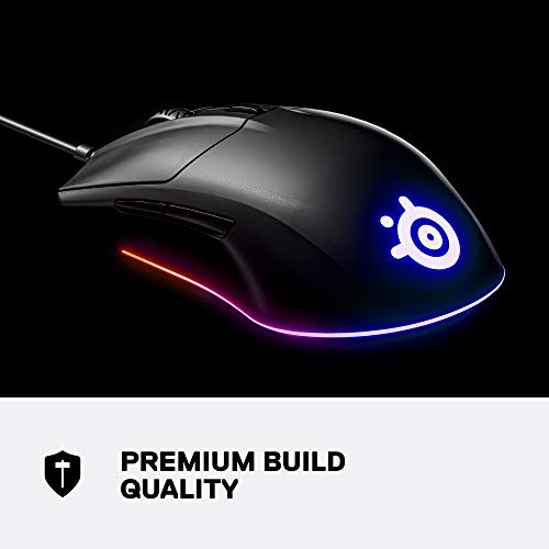 SteelSeries Rival 3 Gaming Mouse - cheapest drag clicking mouse - 8,500 CPI TrueMove Core Optical Sensor - 6 Programmable Buttons - Split Trigger Buttons - Brilliant Prism RGB Lighting - Game-Savvy