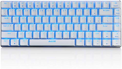 keyboard Ajazz AK33 Geek RGB Mechanical Keyboard, 82 Keys Layout, Blue and Black Switches, Blue LED Backlit,100% Realy Mechanical for Directly at Professional Gamers (Blue Switch) - Game-Savvy