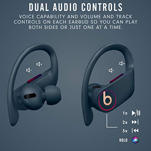Powerbeats Pro Wireless Earphones - Apple H1 Headphone Chip, Class 1 Bluetooth, 9 Hours of Listening Time, Sweat Resistant Earbuds, Built-in Microphone - Navy - Game-Savvy