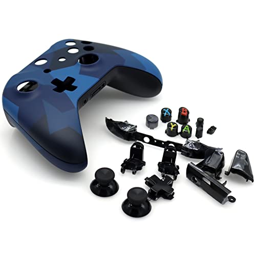 Deal4GO Full Housing Shell kit w/Thumbstick/Buttons/RB LB Bumper/Frontplate Replacement for Xbox One Controller Blue - Game-Savvy