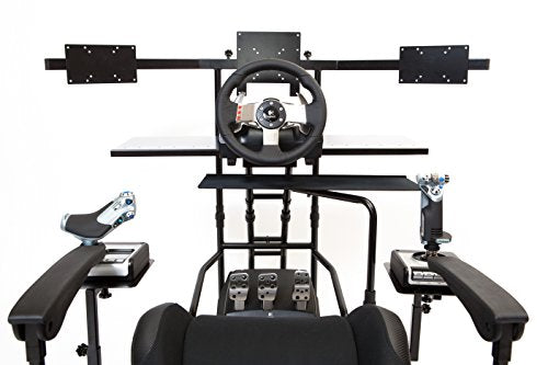 Volair Sim Universal Flight or Racing Simulation computer Cockpit Chassis with Triple Monitor Mounts - Game-Savvy