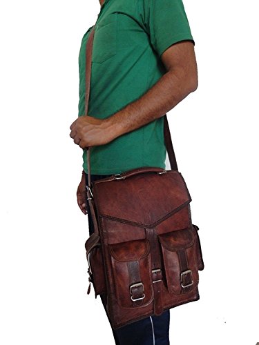 Handmade World Brown Vintage Leather Backpack Laptop Messenger Bag Rucksack Sling for Men Women (12" x 16") - Game-Savvy