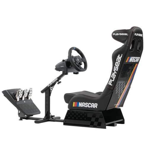 Playseat Evolution Pro Sim Racing Cockpit | Comfortable Racing Simulator Cockpit | Compatible with all Steering Wheels & Pedals on the Market | Supports PC & Console |Nascar edition - Game-Savvy