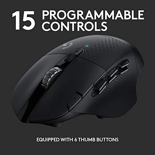 Logitech G604 LIGHTSPEED Wireless Gaming Mouse with 15 programmable controls, up to 240 hour battery life, dual wireless connectivity modes, hyper-fast scroll wheel - Black - Game-Savvy