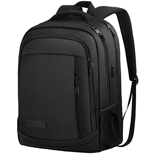 Monsdle Travel Laptop Backpack Anti Theft Water Resistant Backpacks School Computer Bookbag with USB Charging Port for Men Women College Students Fits 15.6 Inch Laptop (Black) - Game-Savvy