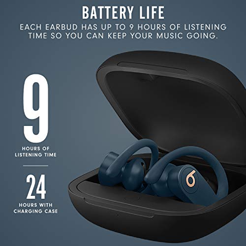 Powerbeats Pro Wireless Earphones - Apple H1 Headphone Chip, Class 1 Bluetooth, 9 Hours of Listening Time, Sweat Resistant Earbuds, Built-in Microphone - Navy - Game-Savvy