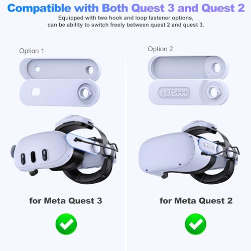 Battery Head Strap 15000mAh for Meta Quest 3/2,Elite Starp Replacement Extend Playtime for Oculus Quest 3/2 with Rechargeable Battery 2 Pack,Charging Dock,Double Adjust Knob Enhanced Support&Comfort - Game-Savvy