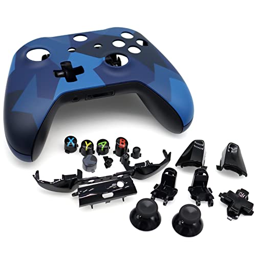 Deal4GO Full Housing Shell kit w/Thumbstick/Buttons/RB LB Bumper/Frontplate Replacement for Xbox One Controller Blue - Game-Savvy