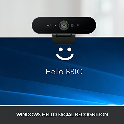 Logitech Brio 4K Webcam, Ultra 4K HD Video Calling, Noise-Canceling mic, HD Auto Light Correction, Wide Field of View, Works with Microsoft Teams, Zoom, Google Voice, PC/Mac/Laptop/Macbook/Tablet - Game-Savvy