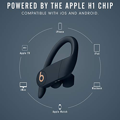 Powerbeats Pro Wireless Earphones - Apple H1 Headphone Chip, Class 1 Bluetooth, 9 Hours of Listening Time, Sweat Resistant Earbuds, Built-in Microphone - Navy - Game-Savvy