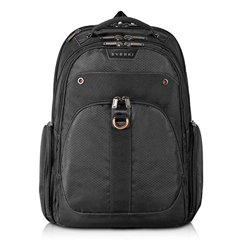 EVERKI Atlas Business Laptop Backpack, 13-Inch to 17.3-Inch Adjustable Compartment, Men or Women, Travel Friendly (EKP121), Black - Game-Savvy