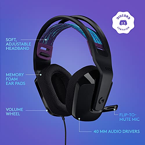 Logitech G335 Wired Gaming Headset, with Flip to Mute Microphone, 3.5mm Audio Jack, Memory Foam Earpads, Lightweight, Compatible with PC, PlayStation, Xbox, Nintendo Switch – Black - Game-Savvy