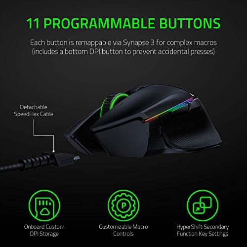 Razer Basilisk Ultimate Hyperspeed Wireless Gaming Mouse: Fastest Gaming Mouse Switch, 20K DPI Optical Sensor, Chroma RGB Lighting, 11 Programmable Buttons, 100 Hr Battery, Classic Black - Game-Savvy
