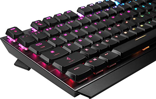 MSI Vigor GK50 Low Profile RGB Mechanical Gaming Keyboard, Kailh White Low Profile Switches, Brushed Aluminum Design, Ergonomic Keycap Design, RGB Mystic Light - Game-Savvy