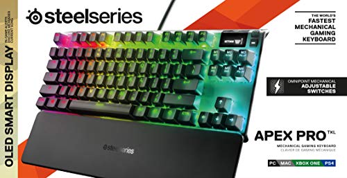 SteelSeries Apex Pro TKL Mechanical Gaming Keyboard – World’s Fastest Mechanical Switches – OLED Smart Display – Compact Form Factor – RGB Backlit - Game-Savvy