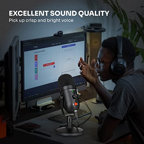 Podcast Microphone for Phone/Pad/PS4,Condenser Recording USB Microphone for Computer,Metal PC Microphone for Gaming,ASMR,YouTube,Streaming Mic Kit with Noise Cancelling for Laptop MAC or Windows - Game-Savvy