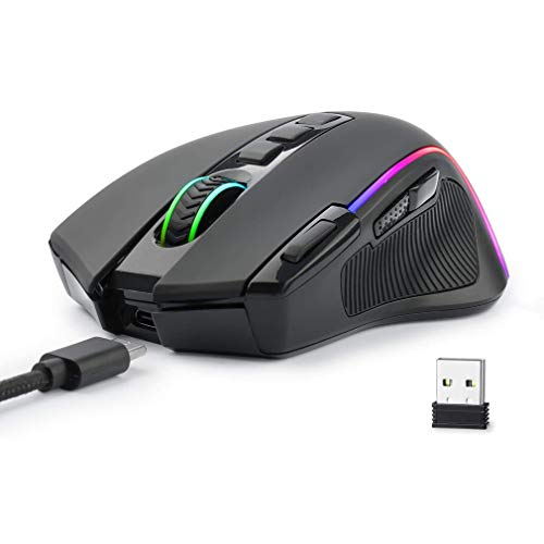 Niceon Wireless Gaming Mouse RGB Backlit, Rechargeable, 9 Programmable Buttons, Ergonomic Mouse for PC Laptop Gamer - Game-Savvy