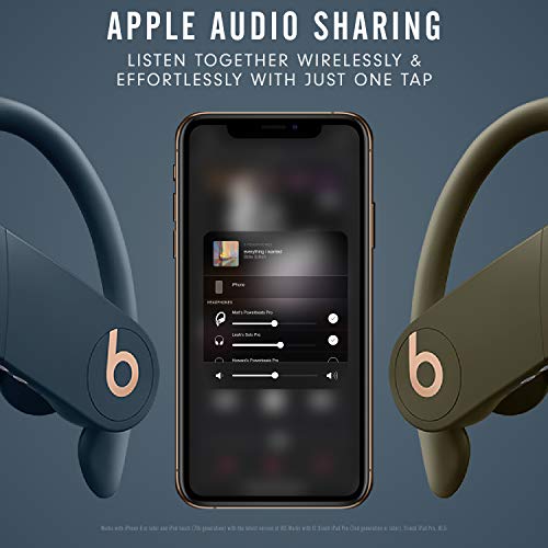 Powerbeats Pro Wireless Earphones - Apple H1 Headphone Chip, Class 1 Bluetooth, 9 Hours of Listening Time, Sweat Resistant Earbuds, Built-in Microphone - Navy - Game-Savvy