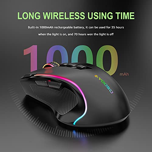 Niceon Wireless Gaming Mouse RGB Backlit, Rechargeable, 9 Programmable Buttons, Ergonomic Mouse for PC Laptop Gamer - Game-Savvy