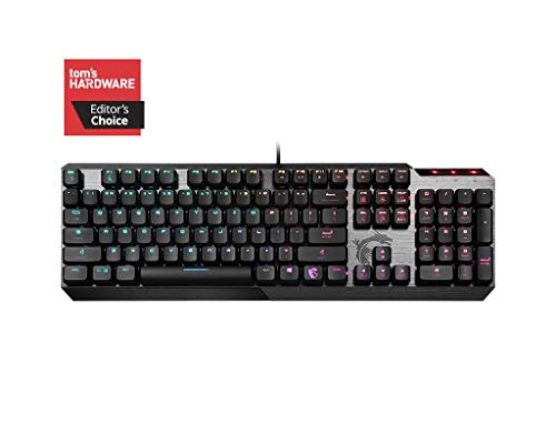 MSI Vigor GK50 Low Profile RGB Mechanical Gaming Keyboard, Kailh White Low Profile Switches, Brushed Aluminum Design, Ergonomic Keycap Design, RGB Mystic Light - Game-Savvy