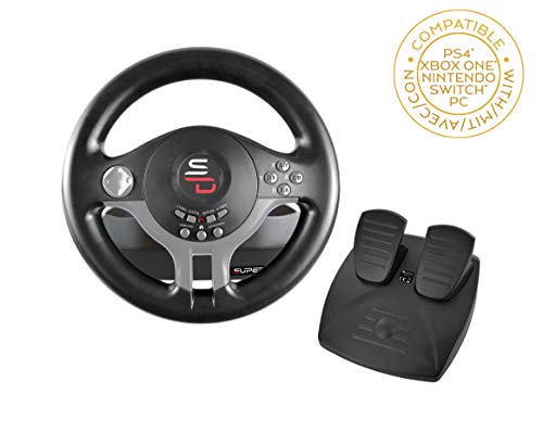 Superdrive - racing Driving Wheel with pedals and gearshift paddles for nintendo Switch - Ps4 - Xbox One - PC - Ps3 - Game-Savvy