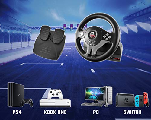 Superdrive - racing Driving Wheel with pedals and gearshift paddles for nintendo Switch - Ps4 - Xbox One - PC - Ps3 - Game-Savvy