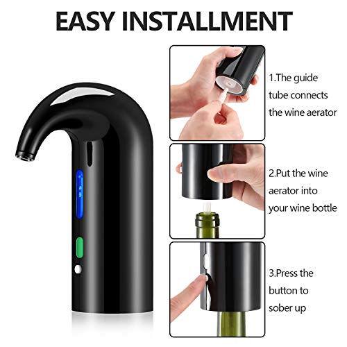 Wine Aerator Gifts Electric Wine Decanter and Dispenser One Touch Red -White Wine Accessories Aeration Work with Wine Opener for Beginner Enthusiast -Wine Gift Set - Game-Savvy