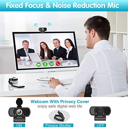 1080P Webcam,Live Streaming Web Camera with Stereo Microphone, Desktop or Laptop USB Webcam with 110 Degree View Angle, HD N5 Webcam for Video Calling, Recording, Conferencing, Streaming, Gaming - Game-Savvy