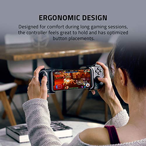 Razer Kishi Mobile Game Controller / Gamepad for iPhone iOS: Works with most iPhones – X, 11, 12, 13, 13 Max - Apple Arcade, Amazon Luna, Google Stadia - Lightning Port Passthrough - MFi Certified - Game-Savvy