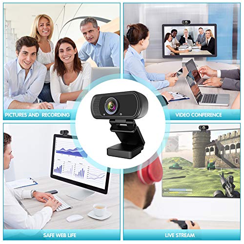 1080P Webcam,Live Streaming Web Camera with Stereo Microphone, Desktop or Laptop USB Webcam with 110 Degree View Angle, HD N5 Webcam for Video Calling, Recording, Conferencing, Streaming, Gaming - Game-Savvy