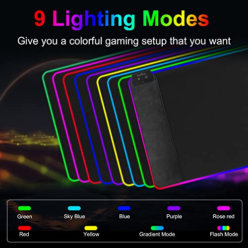 Wireless Charging RGB Gaming Mouse Pad 10W, 31.5"x15.7" Large Extended Mouse Pad, RGB Mouse Pad, Desk Pad, Non-Slip Rubber Base, Computer Keyboard Mouse Pad Desk Mat for Office, Home, Gaming, Work - Game-Savvy