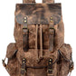 WUDON Leather Backpack for Men, Waxed Canvas Shoulder Rucksack for Travel School - Game-Savvy