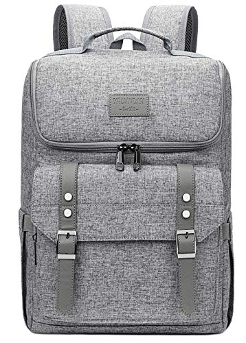 Vintage Backpack Travel Laptop Backpack with usb Charging Port for Women & Men School College Students Backpack Fits 15.6 Inch Laptop Grey - Game-Savvy