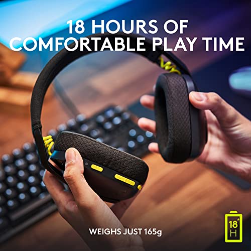 Logitech G435 LIGHTSPEED and Bluetooth Wireless Gaming Headset - Lightweight over-ear headphones, built-in mics, 18h battery, compatible with Dolby Atmos, PC, PS4, PS5, Nintendo Switch, Mobile - Black - Game-Savvy