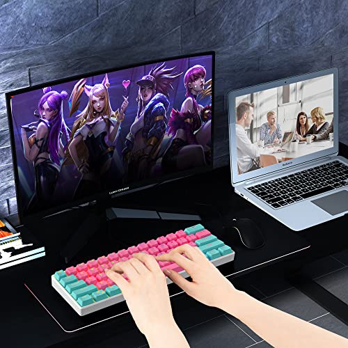 clix keyboard - Owpkeenthy 60% Wireless Gaming Keyboard Mechanical, RGB Bluetooth Compact Mini Keyboard with Backlit PBT Keycaps for MAC PC Gamer (Blue Switch/Miami) - Game-Savvy