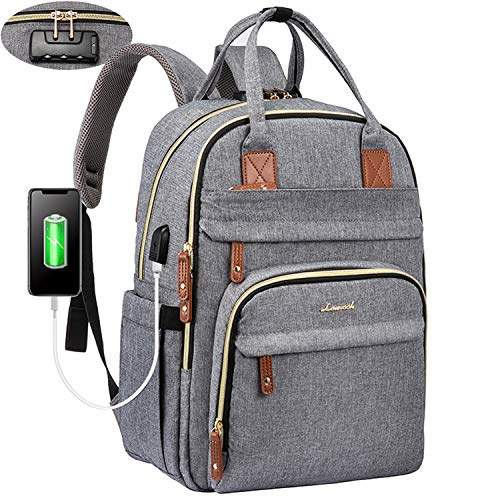 LOVEVOOK Laptop Backpack for Women & Men Unisex Travel Anti-Theft Bag Business Computer Backpacks Purse College School Student Bookbag, Casual Hiking Daypack with Lock, 15.6 Inch, Grey - Game-Savvy