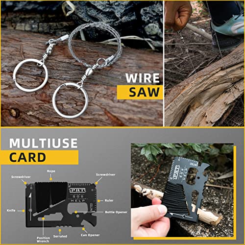 Gifts for Men Dad Husband, Survival Kit 14 in 1, Survival Gear and Equipment, Christmas Stocking Stuffers Fishing Hunting Birthday Gifts for Him Boyfriend Teen Boy Women, Cool Gadgets - Game-Savvy