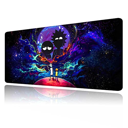 Large Gaming Mouse Pad Anime Night Sky Space Stars Custom Desk Pad,Mousepad with Non-Slip Rubber Base and Stitched Edges Mouse Mat,Portable Desk Mat for Office,Computer Work,Game,31.5X15.7 - Game-Savvy