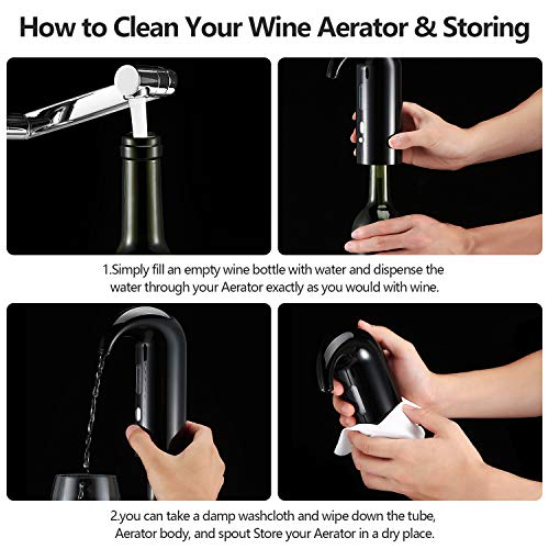 Wine Aerator Gifts Electric Wine Decanter and Dispenser One Touch Red -White Wine Accessories Aeration Work with Wine Opener for Beginner Enthusiast -Wine Gift Set - Game-Savvy
