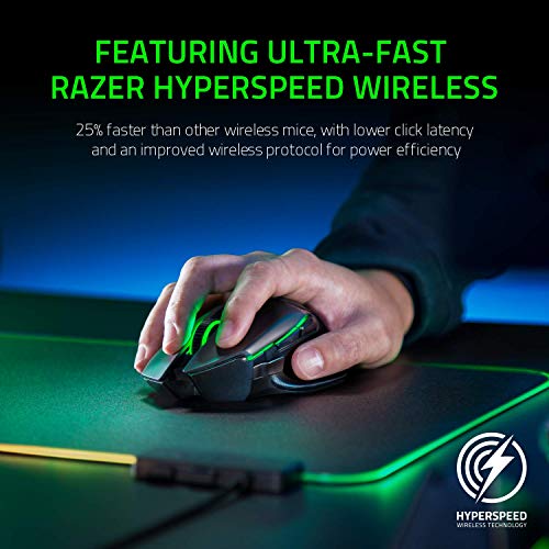 Razer Basilisk Ultimate Hyperspeed Wireless Gaming Mouse: Fastest Gaming Mouse Switch, 20K DPI Optical Sensor, Chroma RGB Lighting, 11 Programmable Buttons, 100 Hr Battery, Classic Black - Game-Savvy