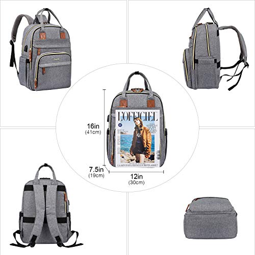 LOVEVOOK Laptop Backpack for Women & Men Unisex Travel Anti-Theft Bag Business Computer Backpacks Purse College School Student Bookbag, Casual Hiking Daypack with Lock, 15.6 Inch, Grey - Game-Savvy