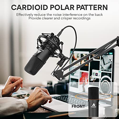 USB Microphone, MAONO 192KHZ/24Bit Plug & Play PC Computer Podcast Condenser Cardioid Metal Mic Kit with Professional Sound Chipset for Recording, Gaming, Singing, YouTube (AU-A04) - Game-Savvy