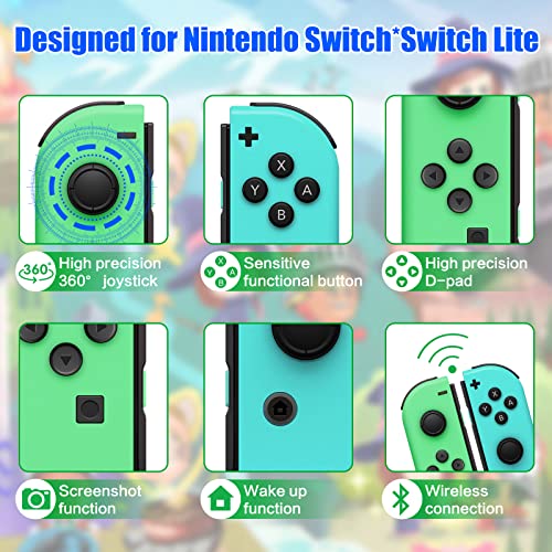 Joycon Controller Replacement for Nintendo Switch,Left Right Controller Compatible with Switch Joycon Wireless Controller with Double Vibration Support Wake-up and Screenshot - Game-Savvy