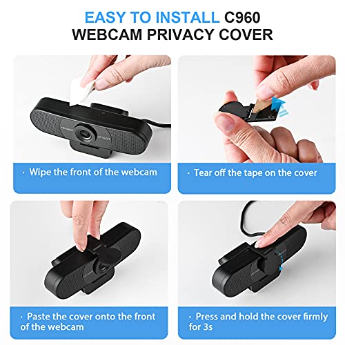 EMEET 1080P Webcam with Microphone, C960 Web Camera, 2 Mics Streaming Webcam with Privacy Cover, 90°View Computer Camera, Plug&Play USB Webcam for Calls/Conference, Zoom/Skype/YouTube, Laptop/Desktop - Game-Savvy