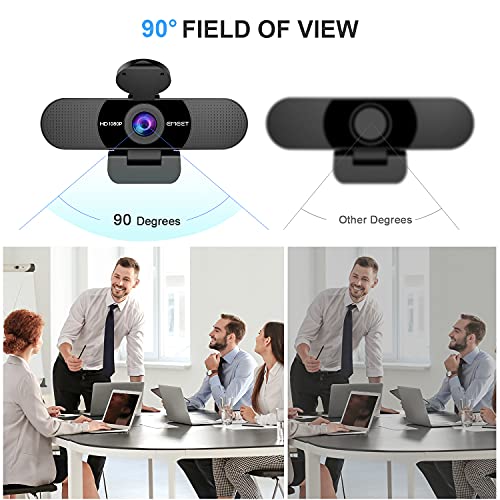 EMEET 1080P Webcam with Microphone, C960 Web Camera, 2 Mics Streaming Webcam with Privacy Cover, 90°View Computer Camera, Plug&Play USB Webcam for Calls/Conference, Zoom/Skype/YouTube, Laptop/Desktop - Game-Savvy